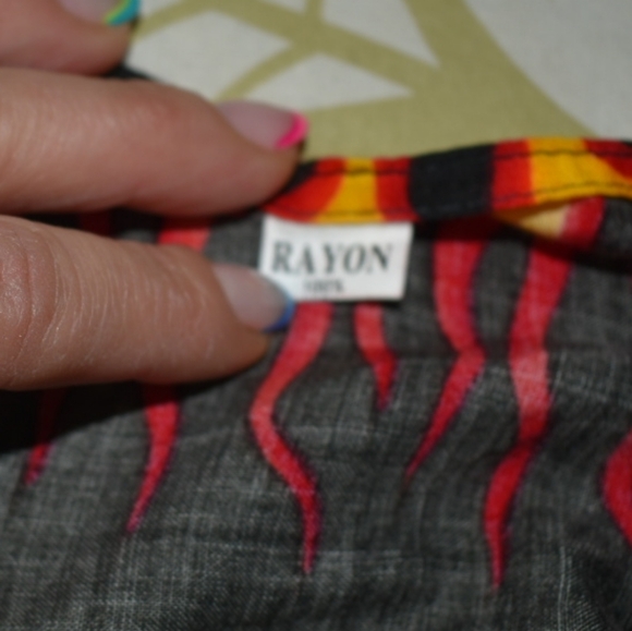 Black and Red Flame Print Skirt - Picture 2 of 5